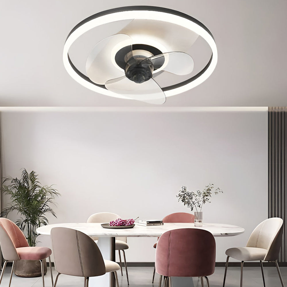 Modern Inverter Ceiling Fan with 3-Step Dimming LED and Remote Control