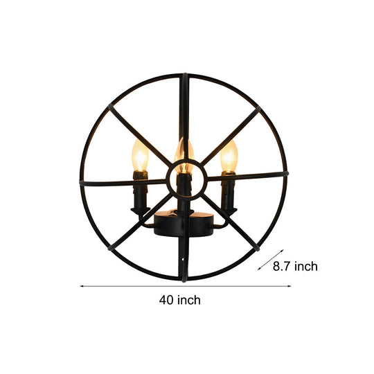 Hemispherical Iron Art Candlelight Black Retro Wall Light