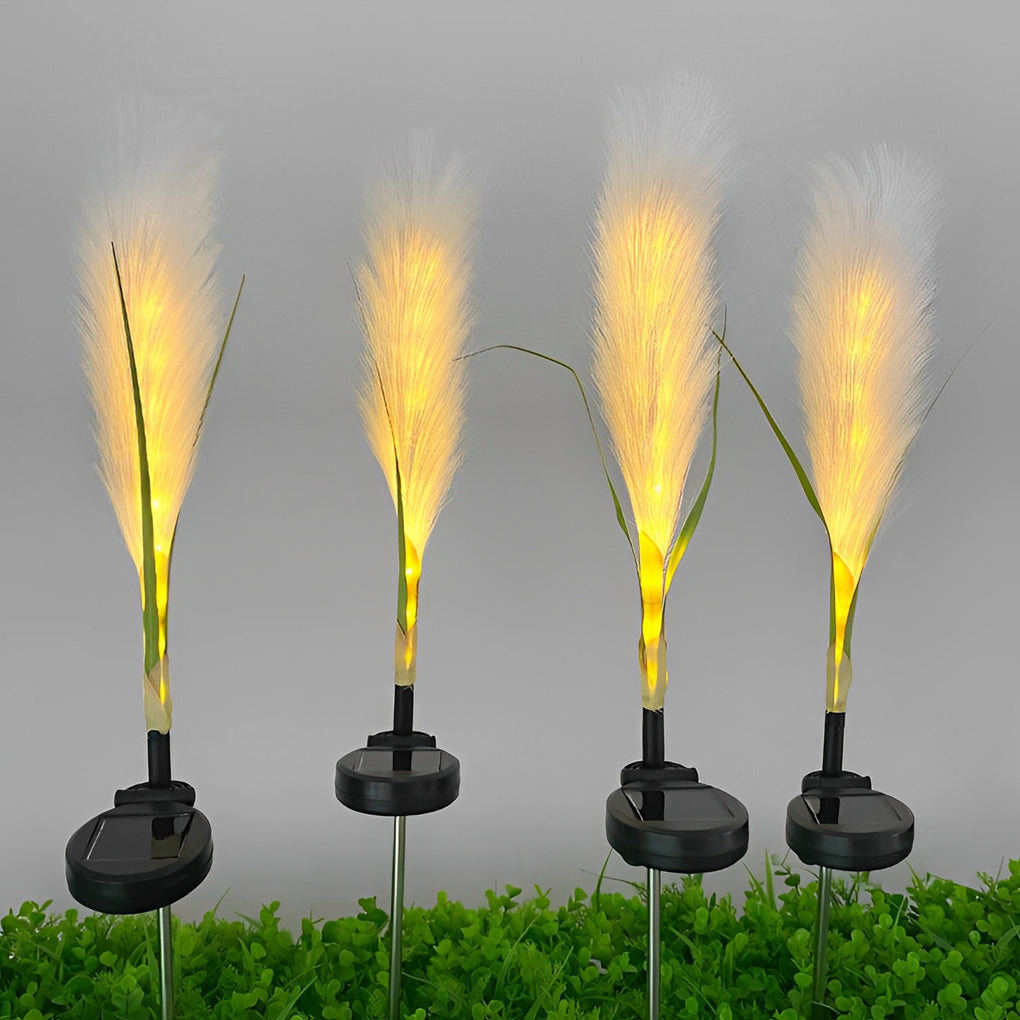 Hairy Reed LED Waterproof Solar Lawn Lamps (2PCS Set)