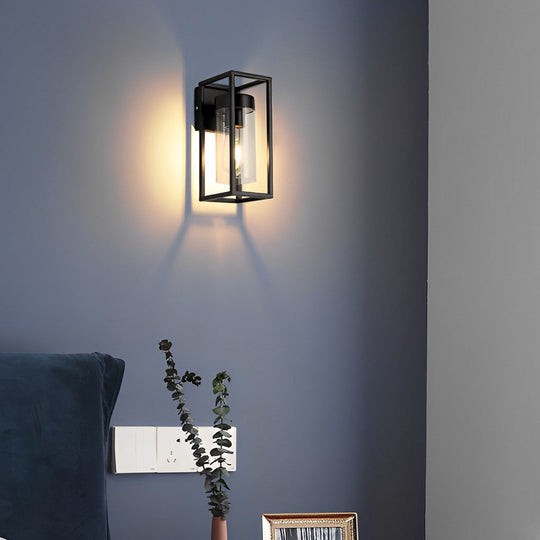 Rectangular Glass Industrial LED Wall Lamp