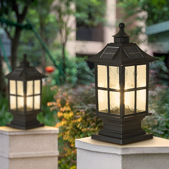 Waterproof Dimming LED Modern Solar Post Caps Light with Remote