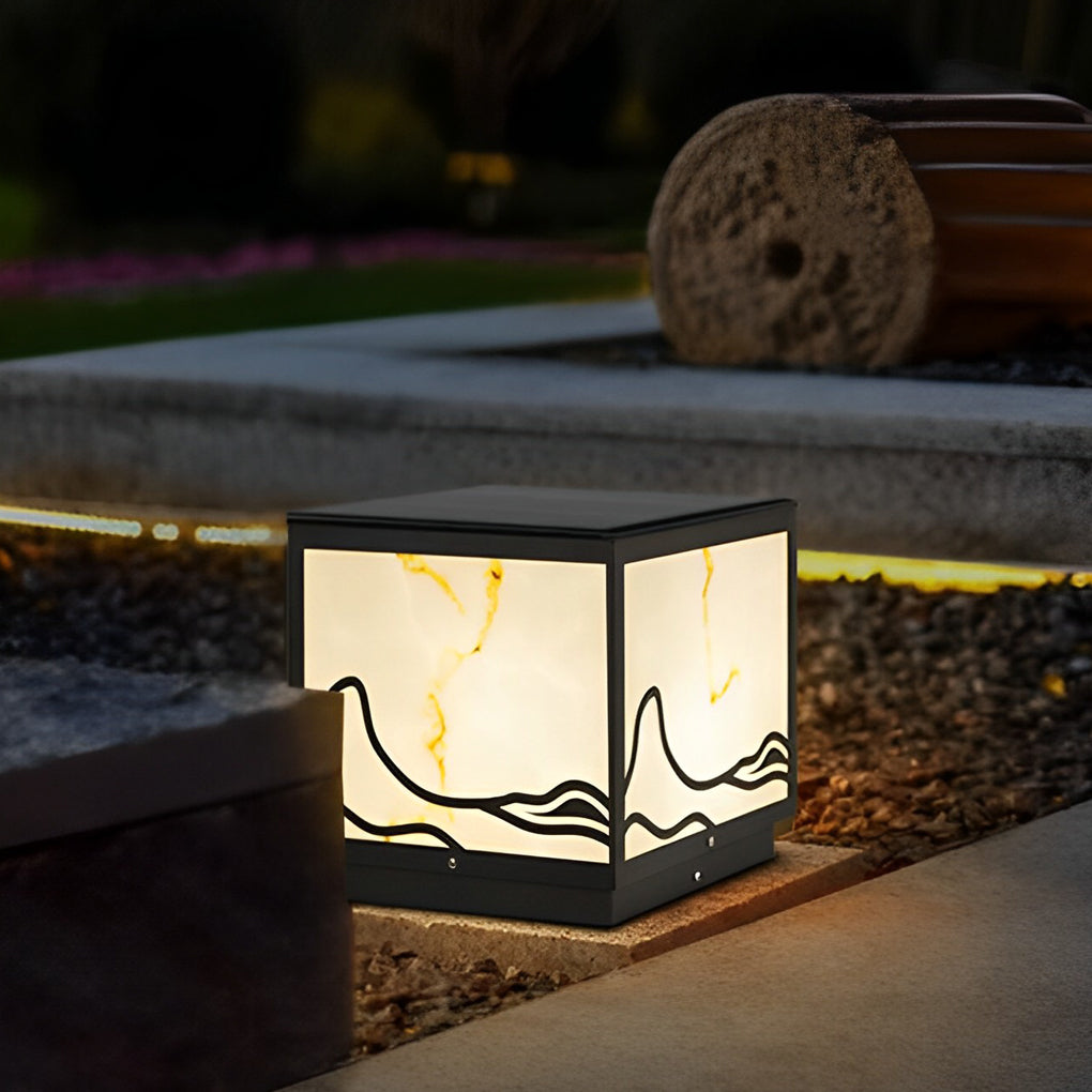 Waterproof LED Mountain Scenery Intelligent Solar Post Caps Lights