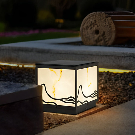 Waterproof LED Mountain Scenery Intelligent Solar Post Caps Lights