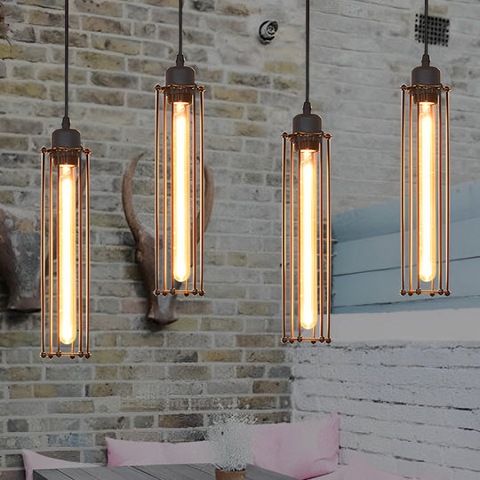 Retro Iron Energy-Saving LED Black Industrial Pendant Light