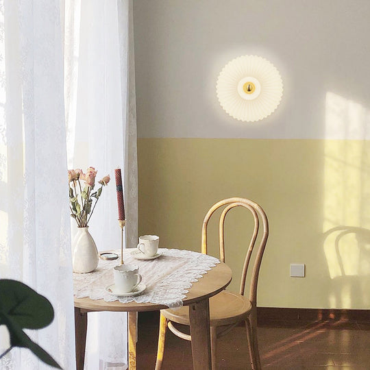 Round Striped Glass LED Post-Modern Wall Light Fixture