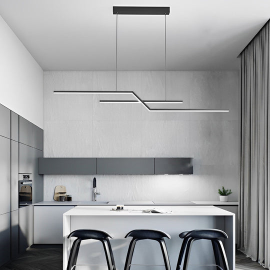 Minimalist Creative Linear LED Three-Step Dimming Modern Chandelier