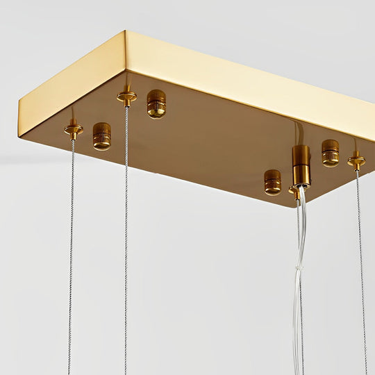 Minimalist Rectangular Glass LED Luxury Modern Dining Chandelier