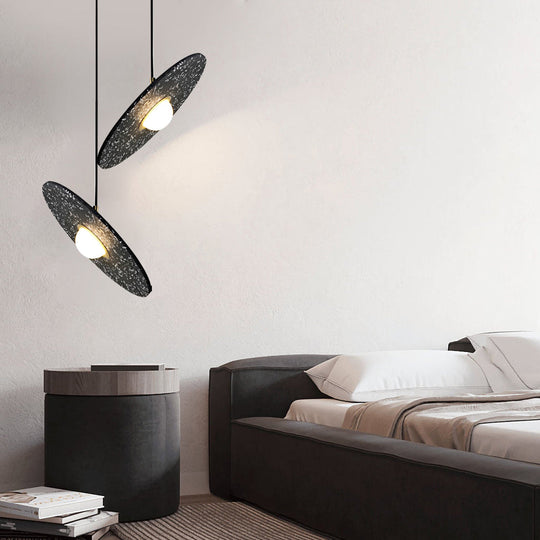 Round Terrazzo Planets Glass Creative LED Nordic Pendant Light