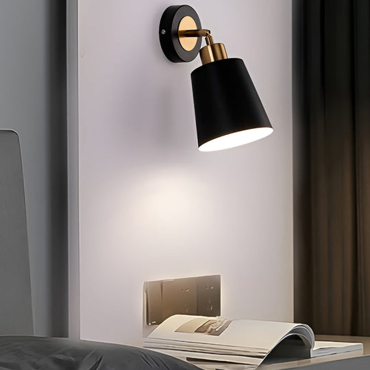 LED 3 Step Dimming Black Nordic Adjustable Wall Sconce Light
