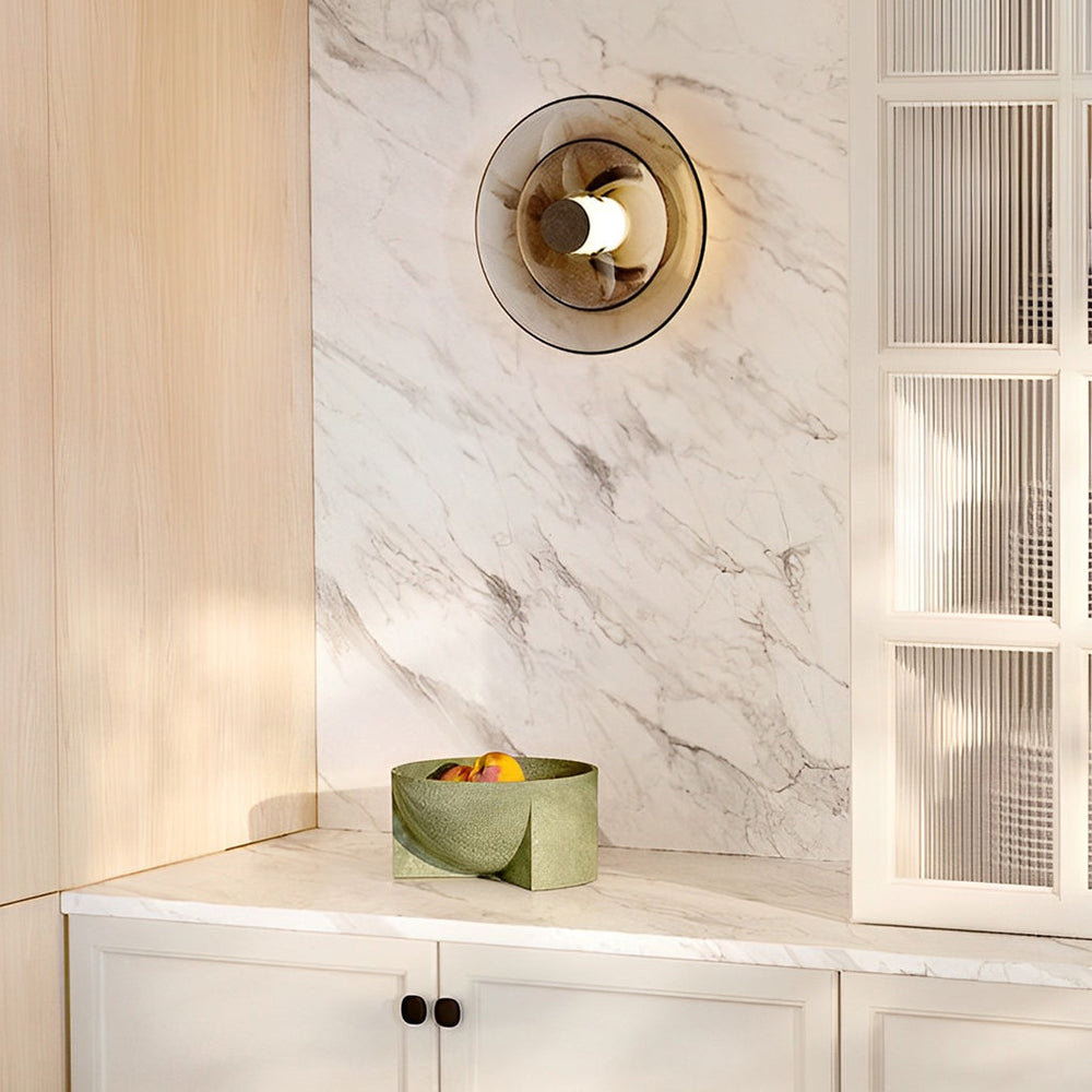 Double Layered Glass Round Nordic LED Wall Lamp