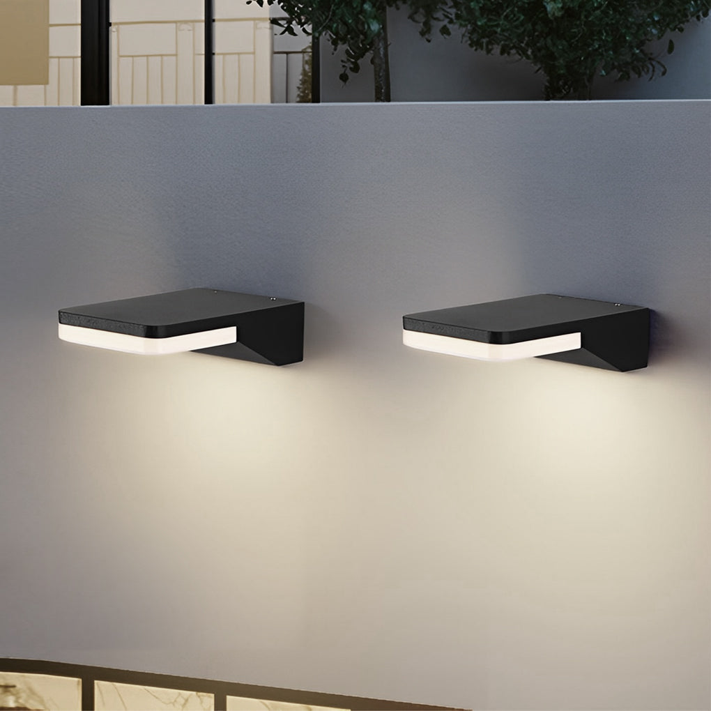 Rectangular Creative LED Waterproof Black Modern Outdoor Wall Sconce
