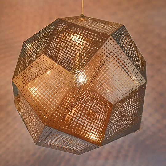 Geometric Round – Electroplated Metal Postmodern Pendant Light Chandelier