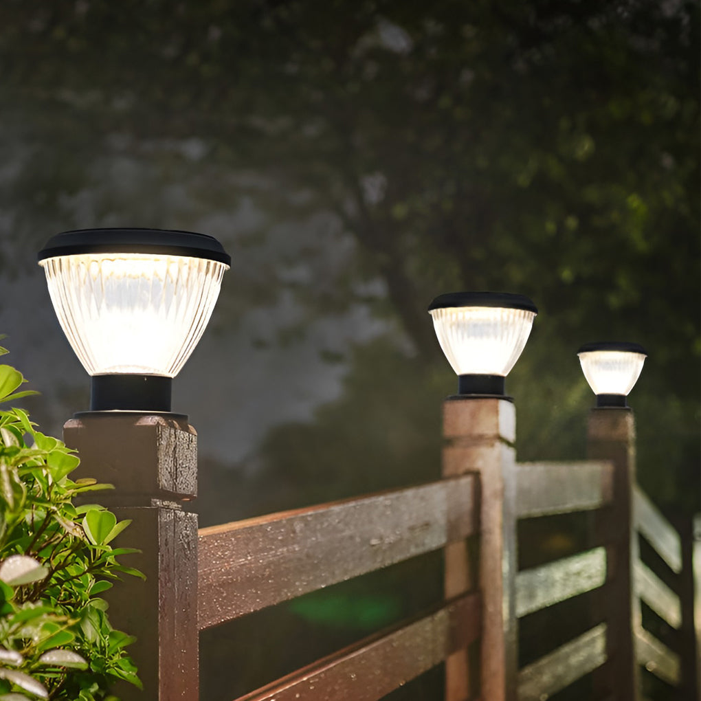Round LED Solar Post Caps Lights – Modern Pillar Lighting