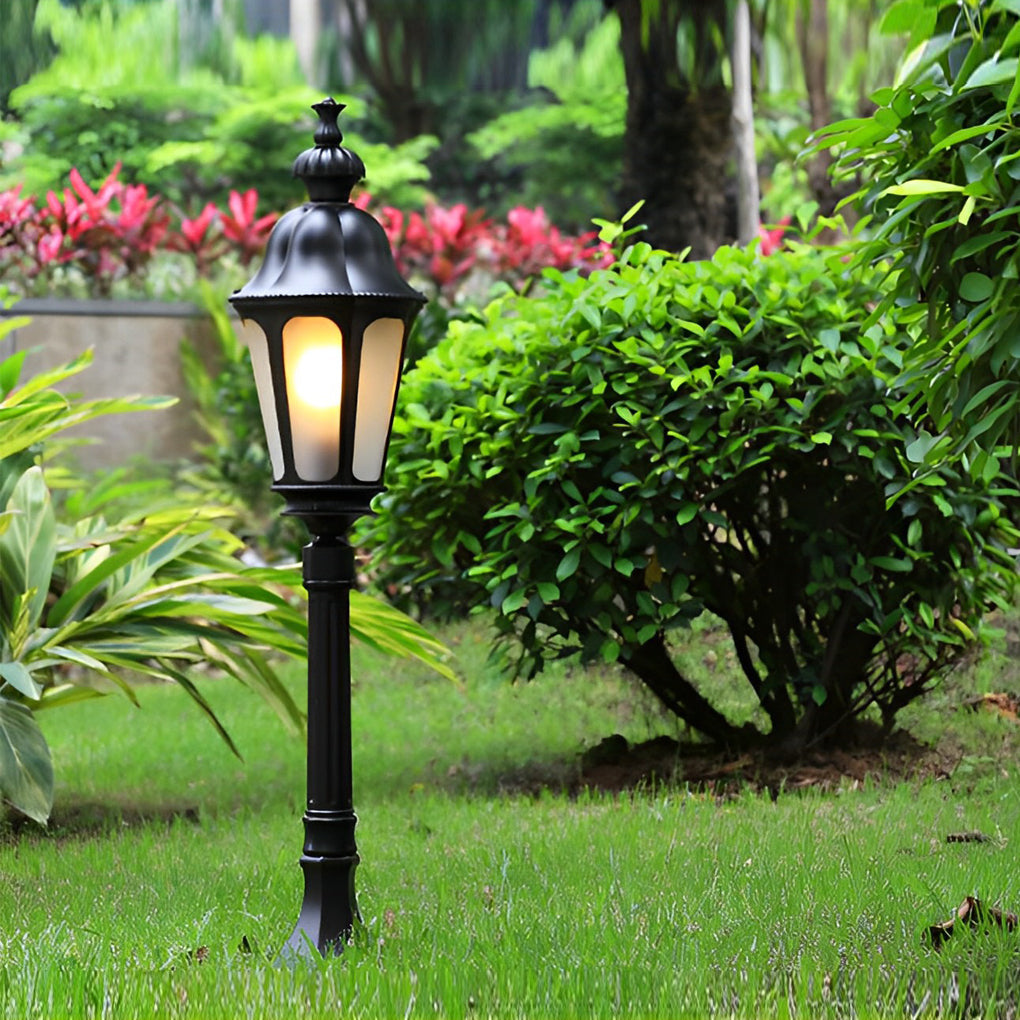 Elegant European Style Black LED Outdoor Pathway Lamp Post
