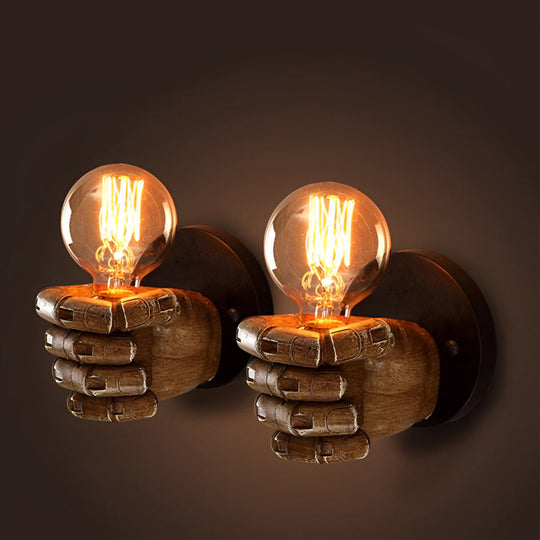 Resin Fist Retro Industrial Wall Lamp