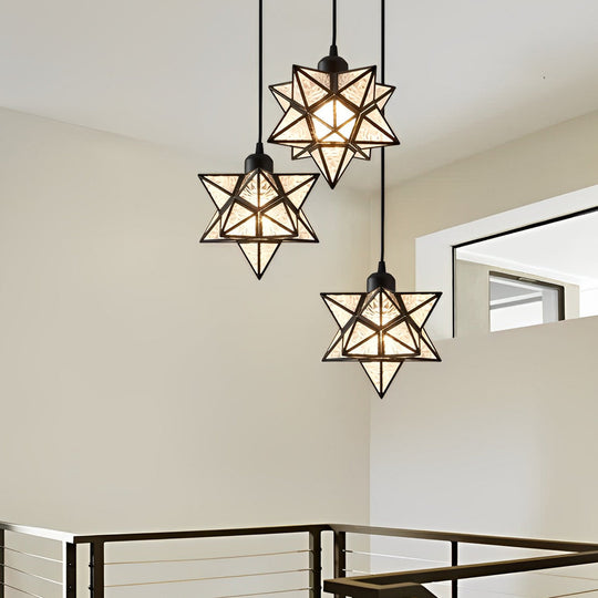 Creative Five-Pointed Star Three Step Dimming Modern Pendant Light