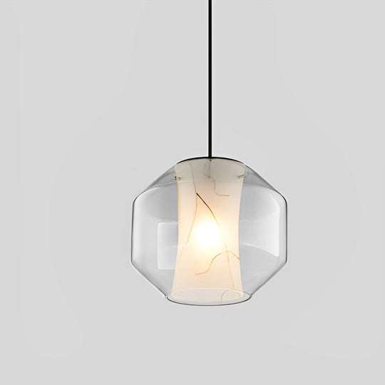 Double Glass Lampshade Creative Metal Post-Modern Pendant Light