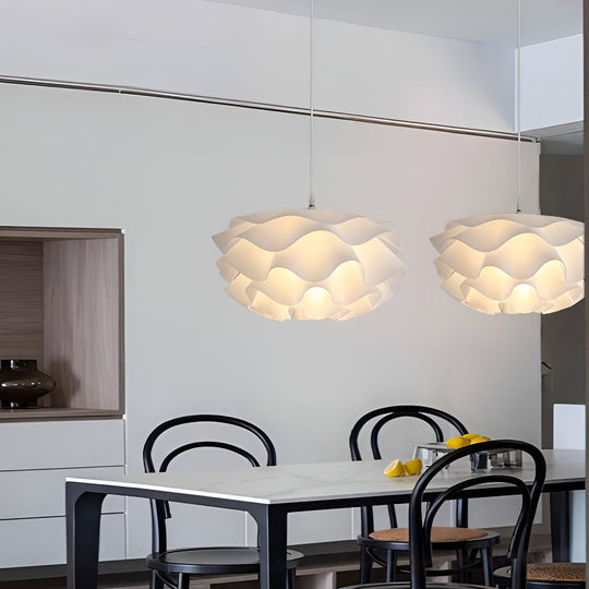 Flower Shaped Three-Step Dimming LED White Nordic Chandelier Pendant Light