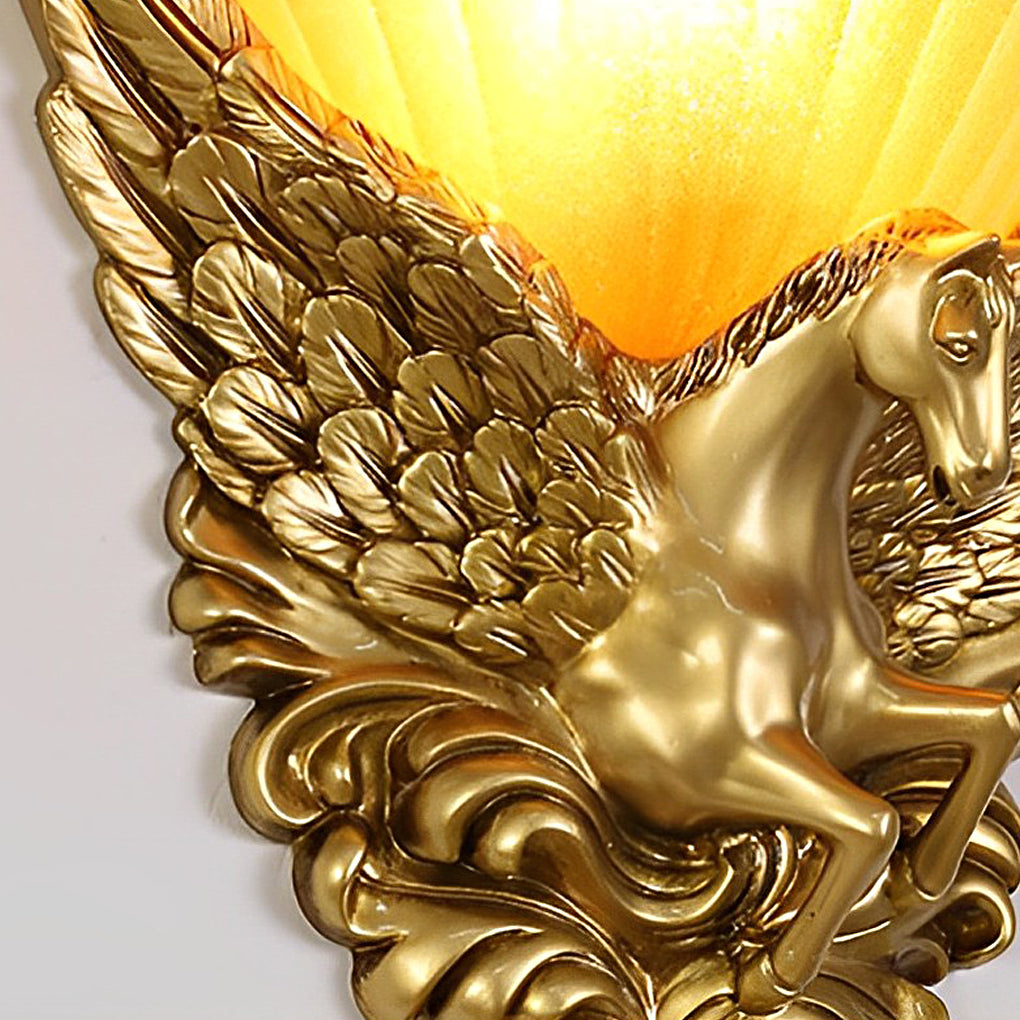 Creative Resin Horse Head European-Style Wall Lamp