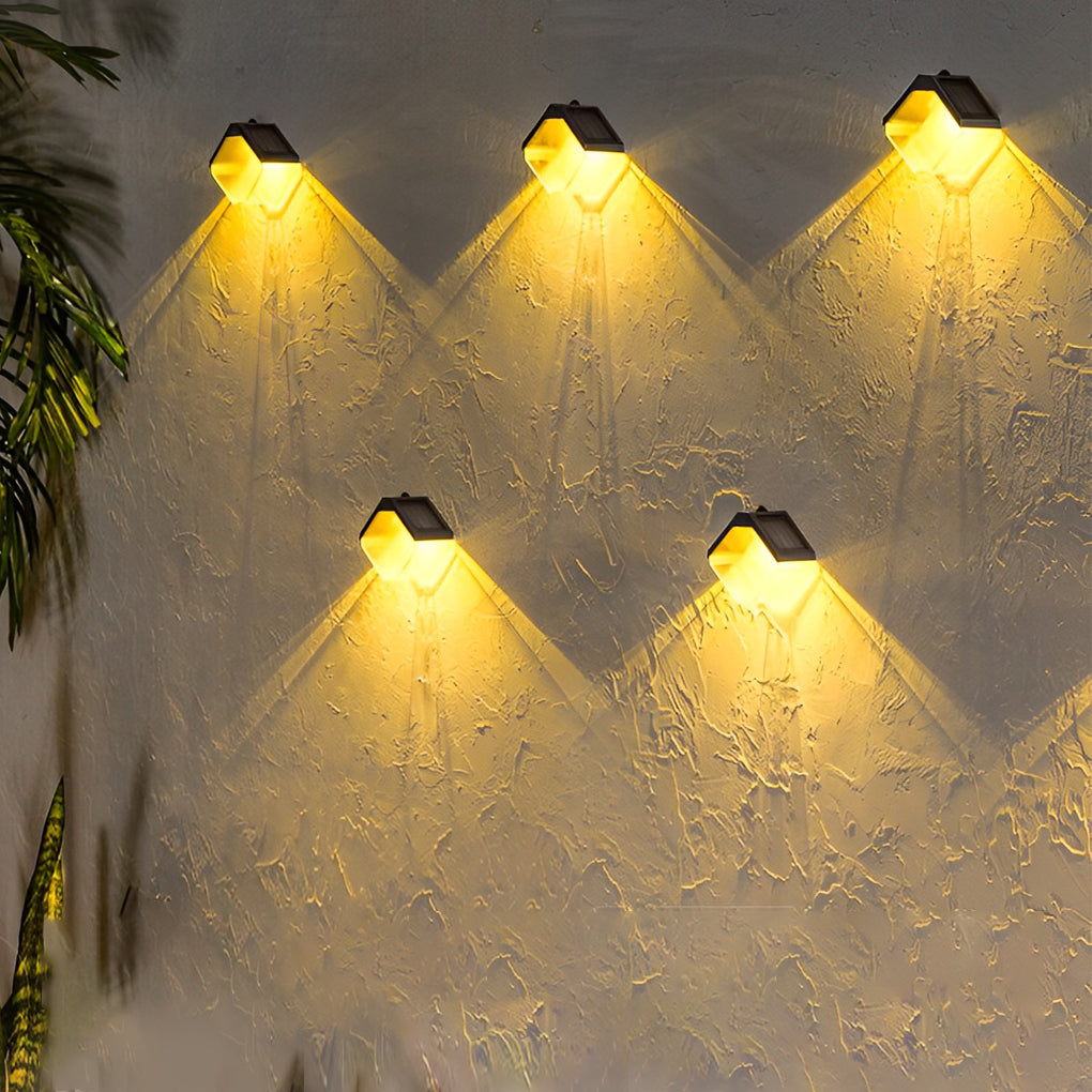 2 Pcs Waterproof LED Multi Color Light Modern Solar Wall Washer Light