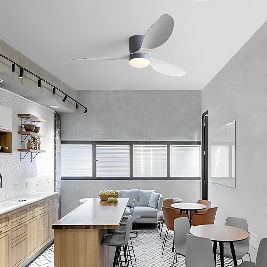 52 Inch Modern 3-Blade Ceiling Fan with 3-Step Dimmable LED and Remote Control