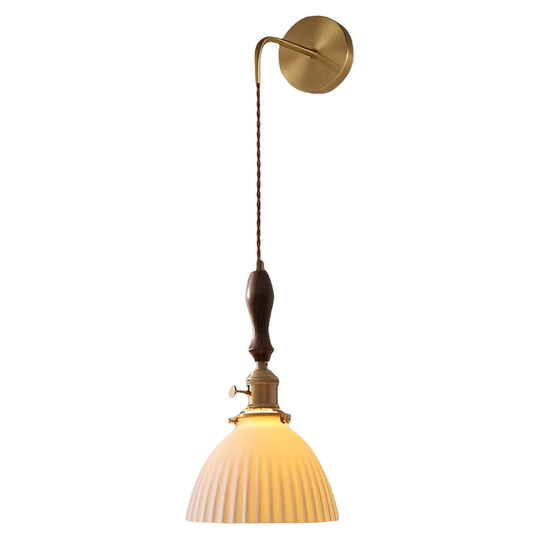 Creative Ceramic Copper LED 12W Nordic Pendant Light or Plug-in Wall Lamp