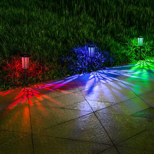 Intelligent LED Solar Stake Light Color Changing Waterproof Outdoor Ambience Enhancer