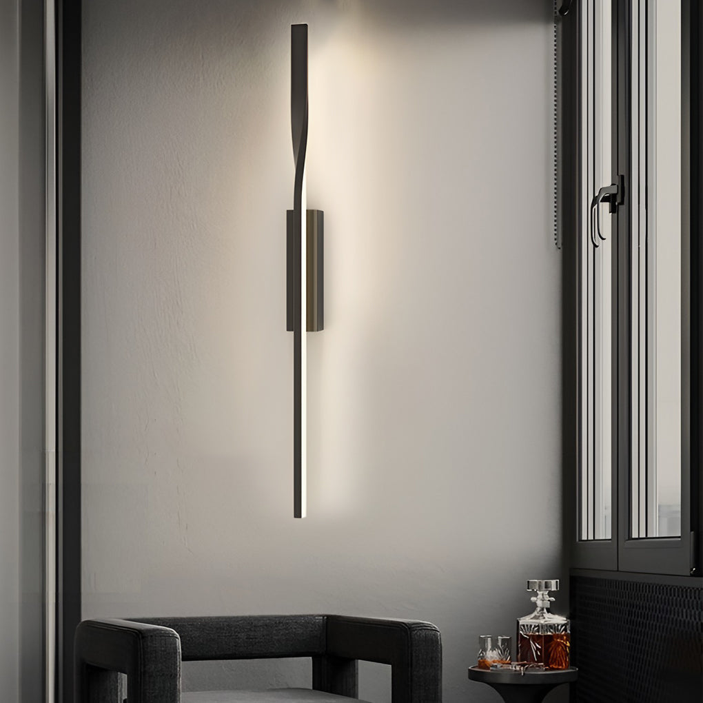 Creative Linear LED Black Modern Minimalist Wall Lamp