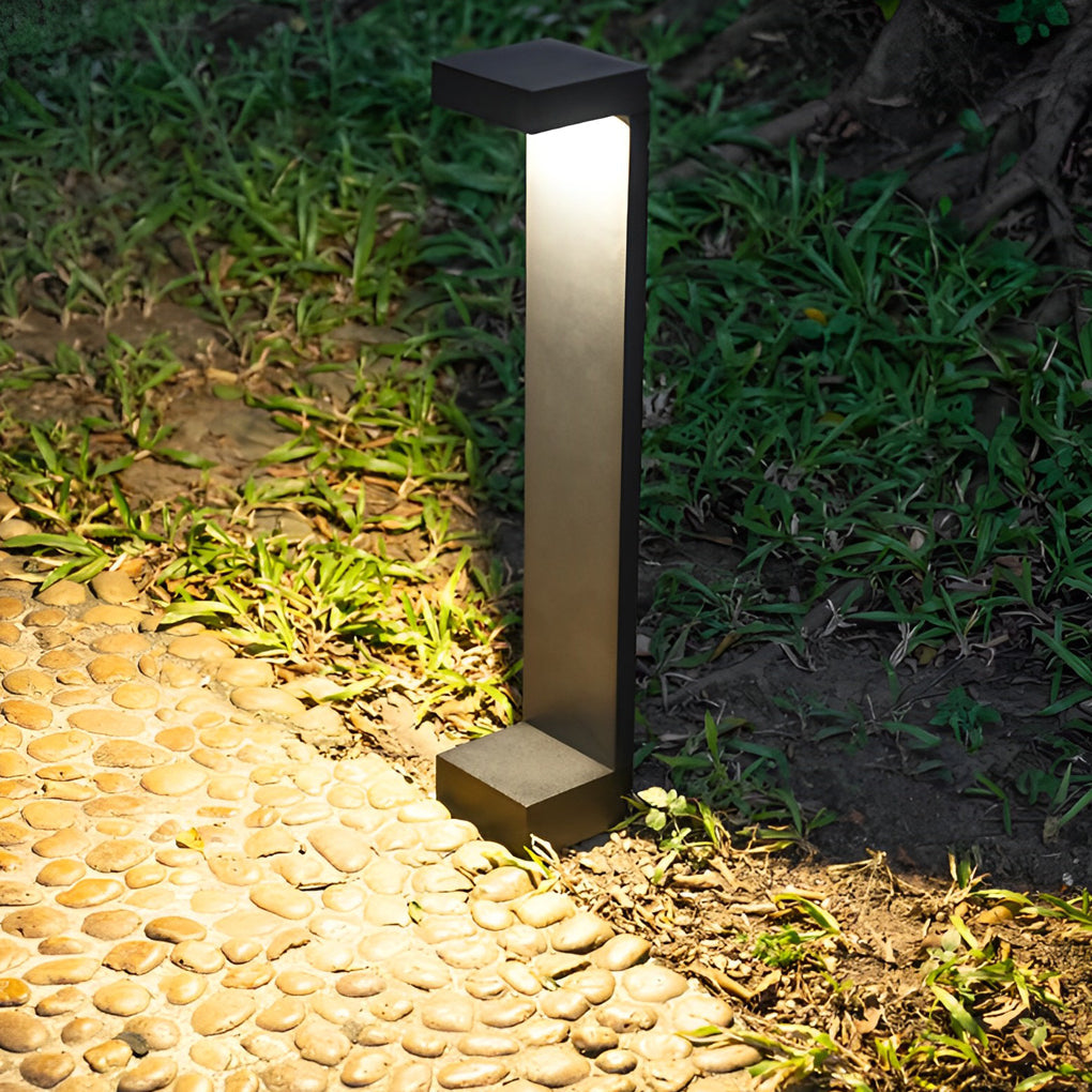 Aluminum LED I-Shaped Pathway Light – Modern Black Waterproof