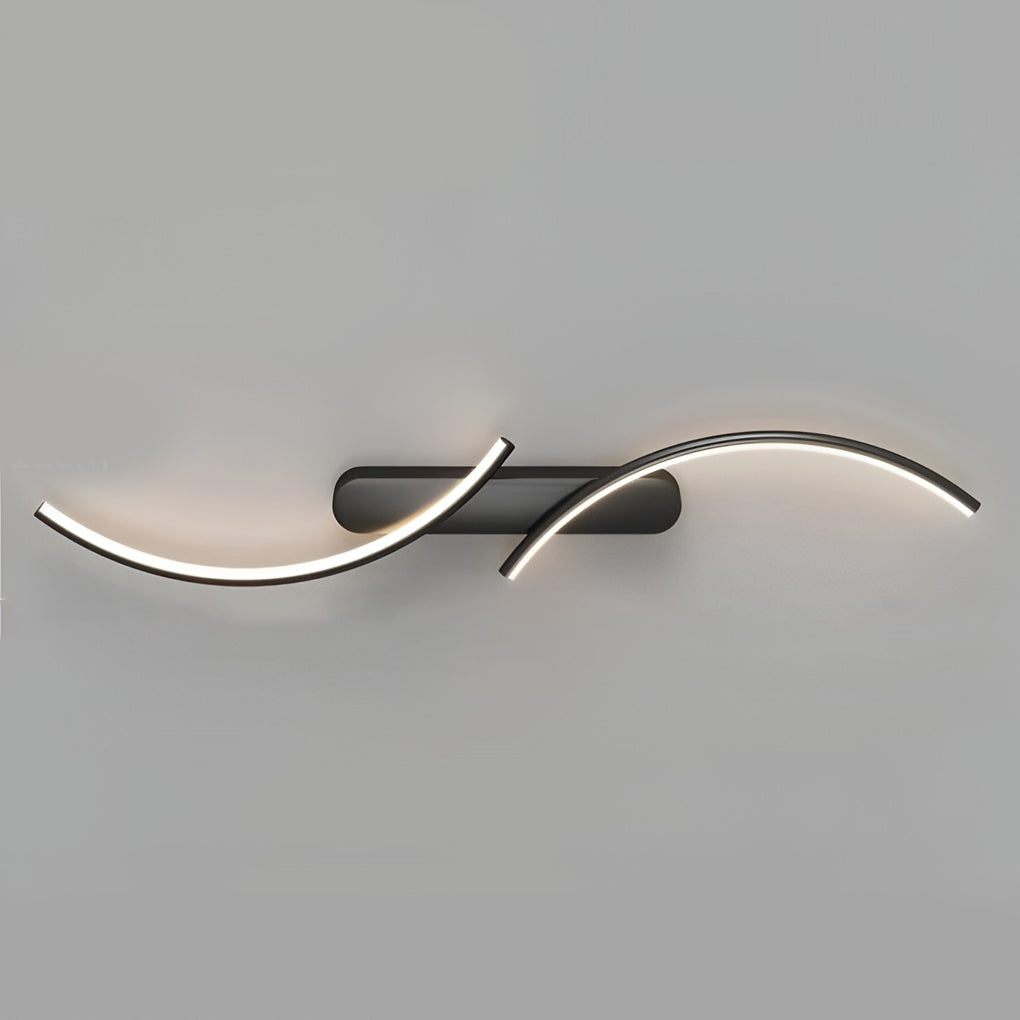 Creative S-Shaped LED Wall Sconce with 3 Step Dimming