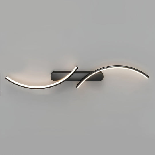 Creative S-Shaped LED Wall Sconce with 3 Step Dimming