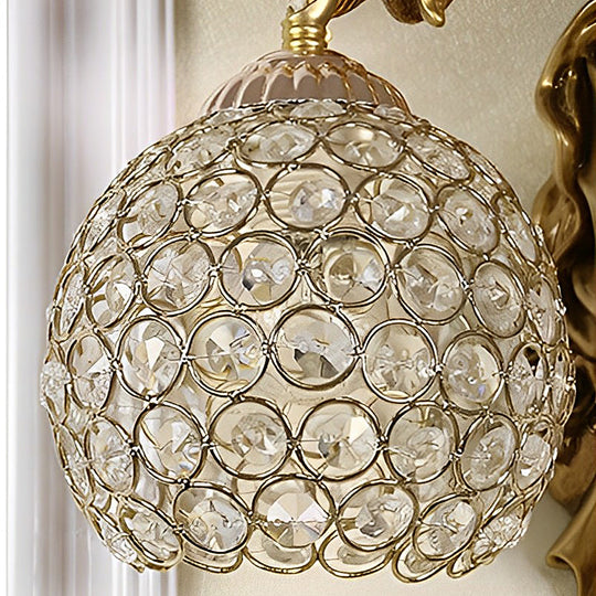 Resin Antique Angel Glass Crystal Wall Lamp