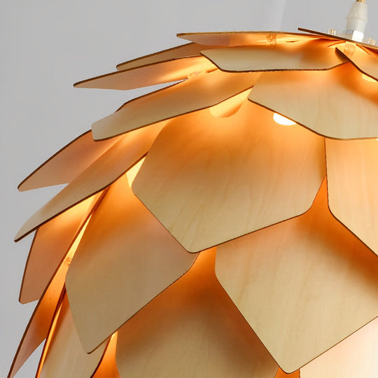 Creative Wood Pine Cones LED Japanese Style Chandelier