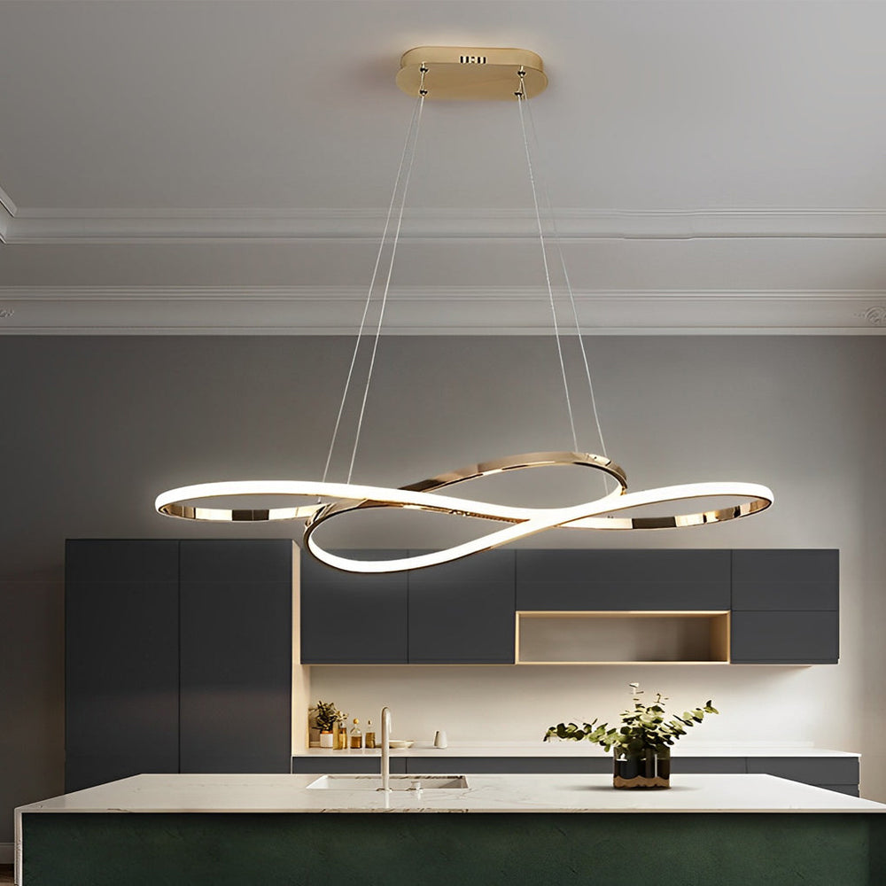 Wavy Double 8-Shaped LED Stepless Dimming Nordic Pendant Light