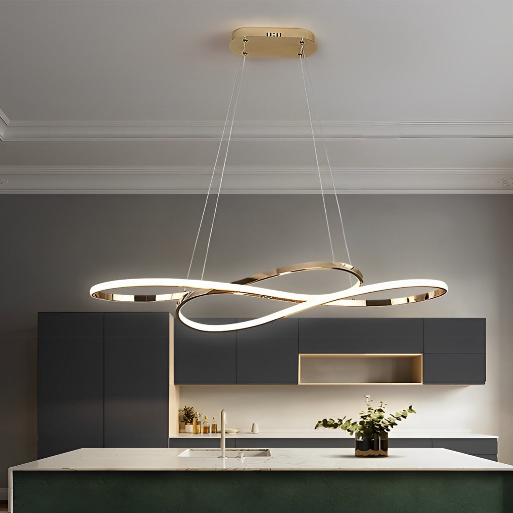 Wavy Double 8-Shaped LED Stepless Dimming Nordic Pendant Light