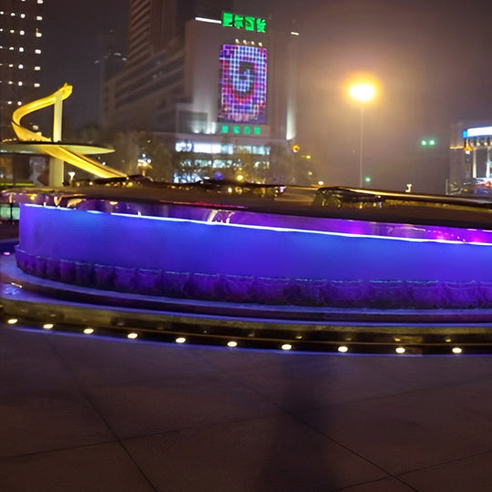10pcs Silver Polished LED In Ground Step Lights DC12V Stainless Steel Modern Park Square Lighting