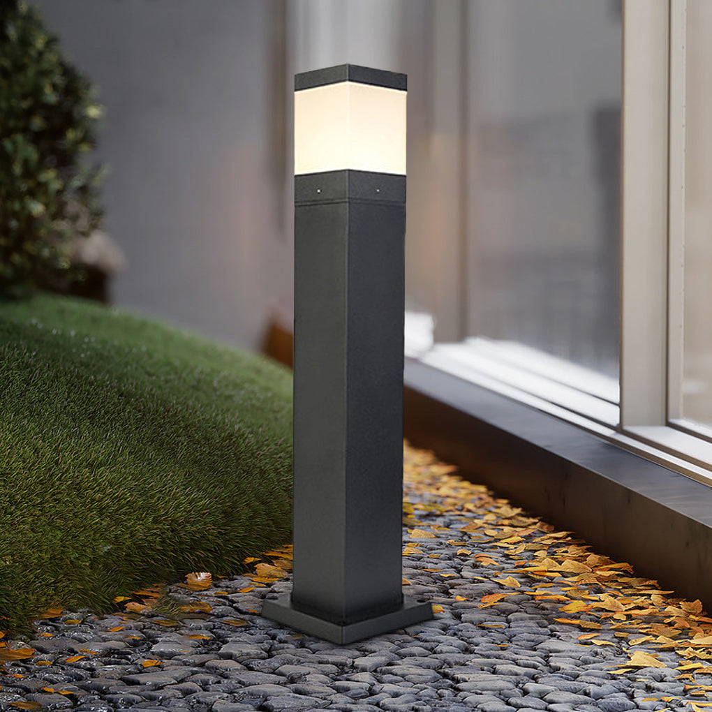 Minimalist Square LED Outdoor Light Modern Bollard Lights for Elegant Home Exterior