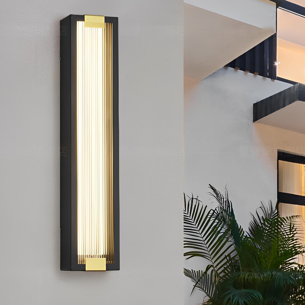 Rectangular LED Waterproof Black Porch Light Modern Outdoor Wall Sconce