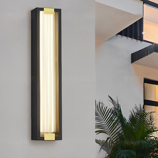 Rectangular LED Waterproof Black Porch Light Modern Outdoor Wall Sconce