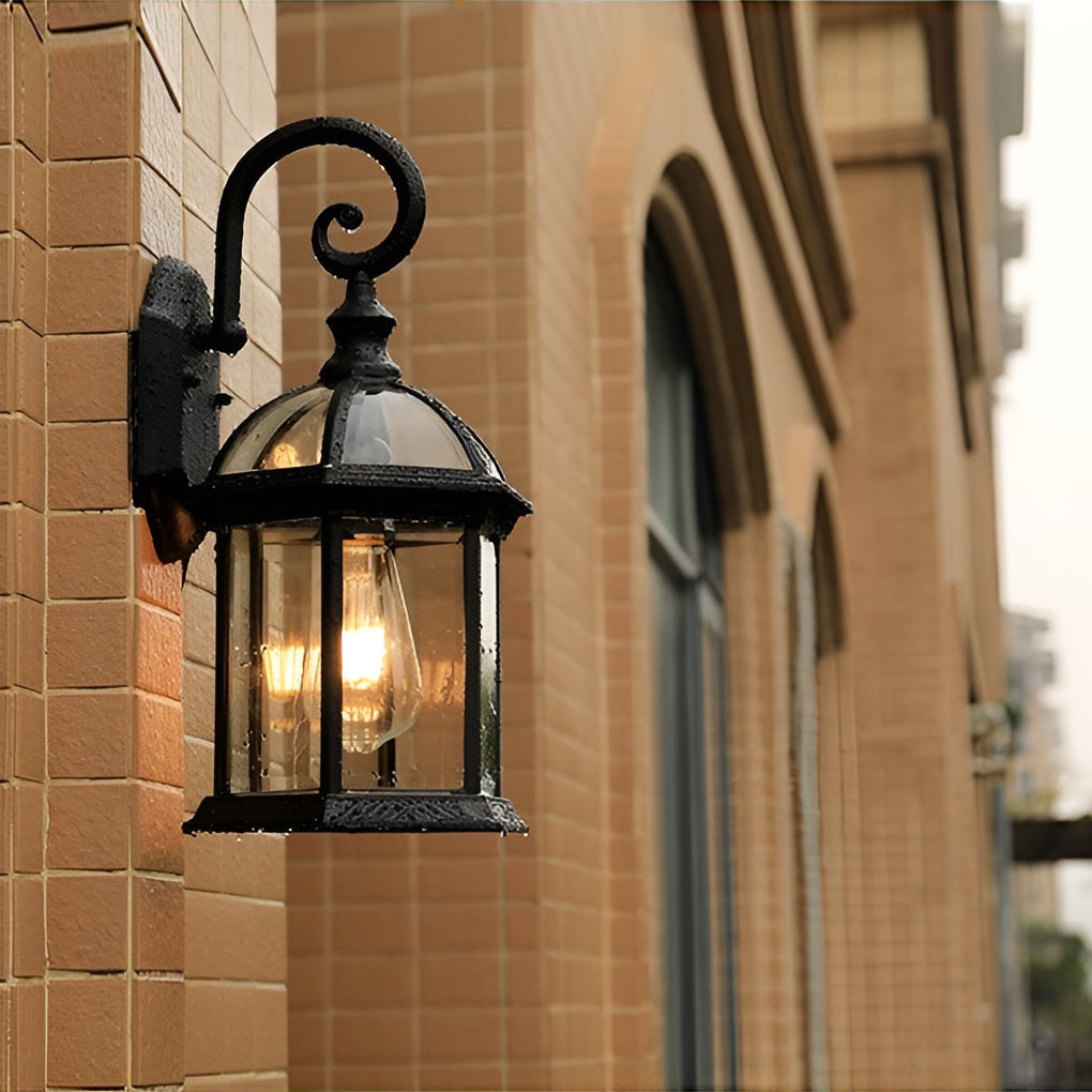 Double-layer Waterproof Glass E27 Vintage Wall Sconce Light
