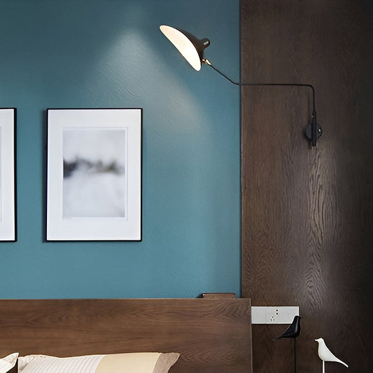 Adjustable Industrial Swing Arm Wall Lamp