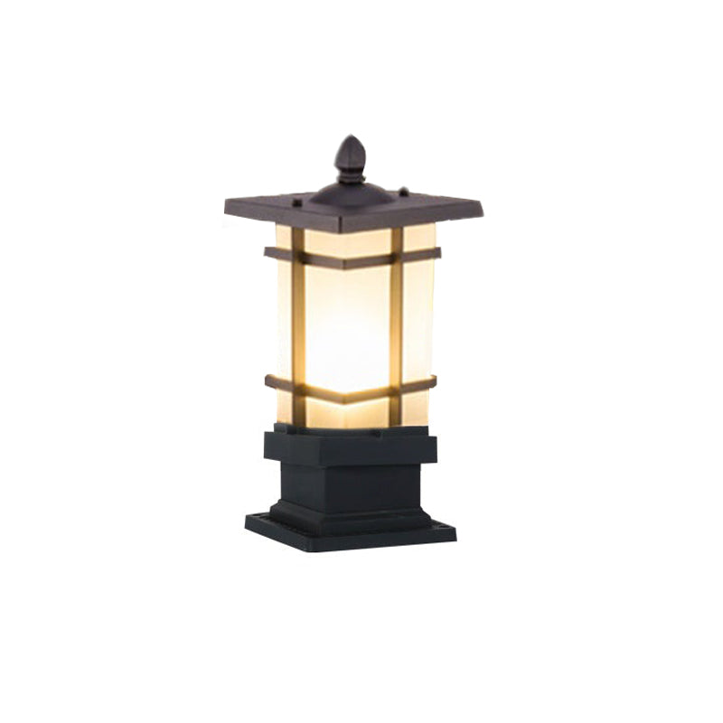 Elegant Vintage Pavilion Black Bollard Lights Retro Outdoor Pathway Lamp