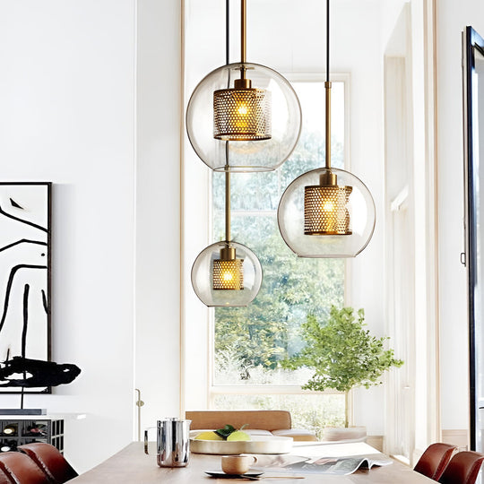 Minimalist Round Glass LED Industrial Pendant Light