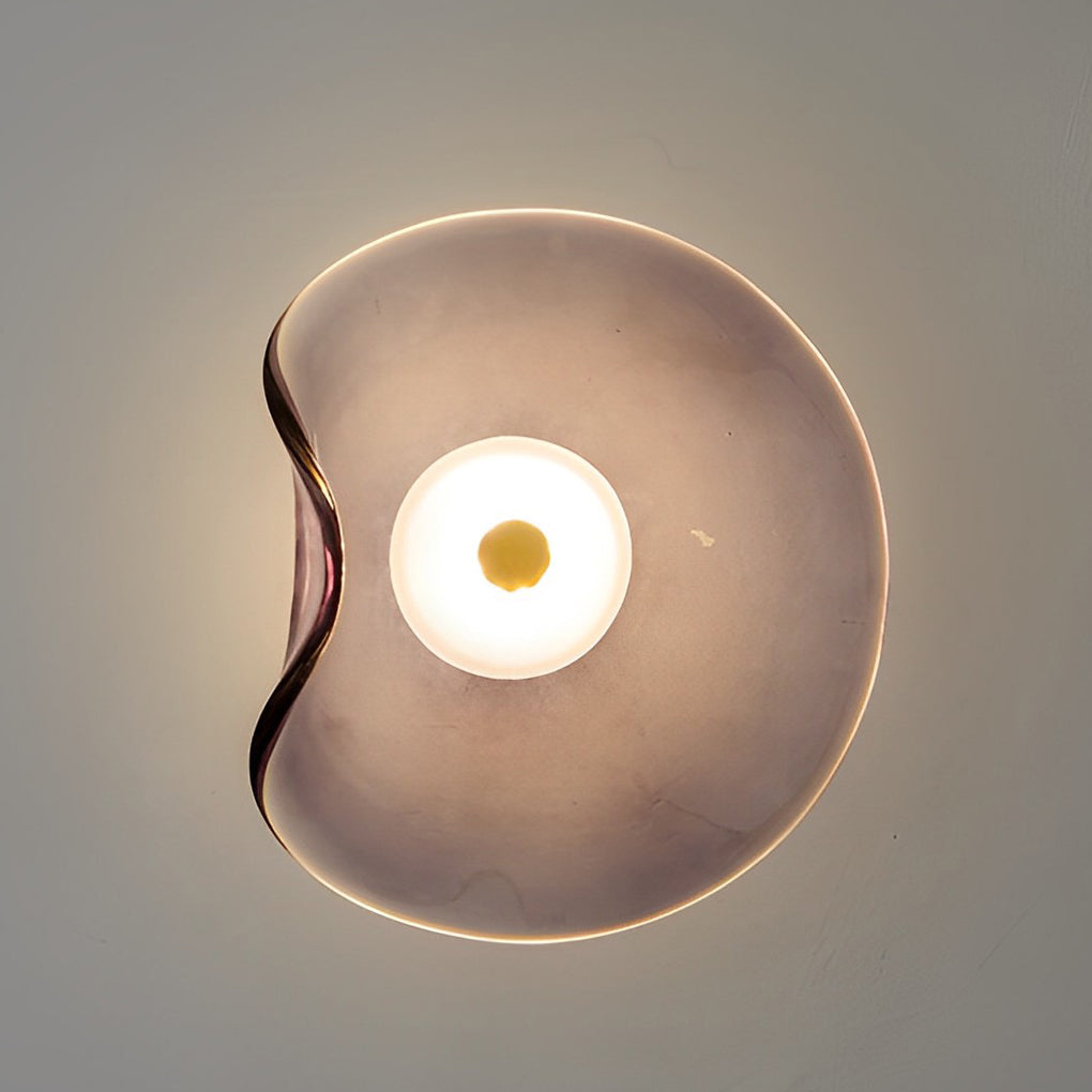 Irregular Round Glass Postmodern LED Wall Lamp
