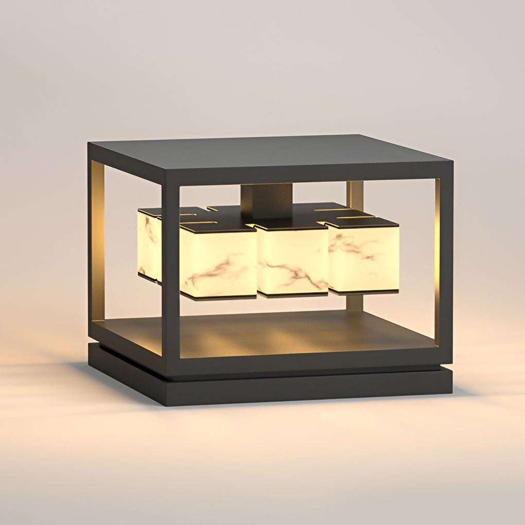 Square LED Waterproof Modern Solar Deck Post Light