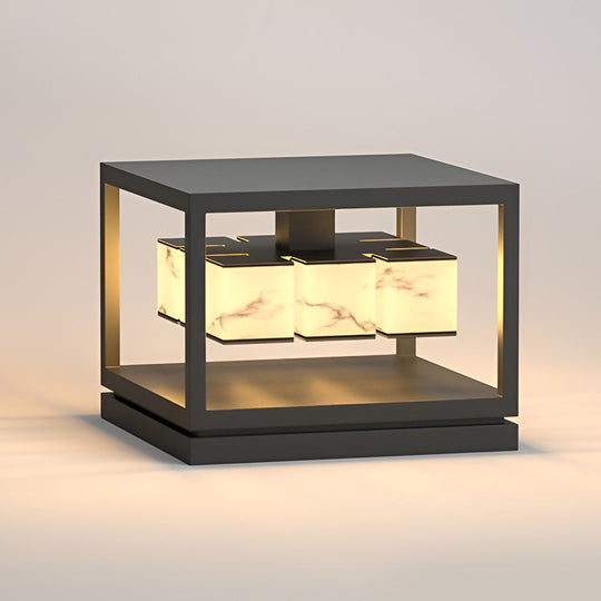 Square LED Waterproof Modern Solar Deck Post Light