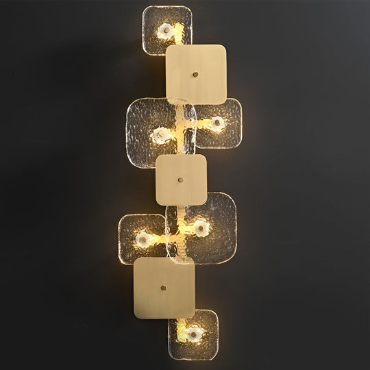 Creative Rounded Square Glass Copper LED Modern Wall Sconce