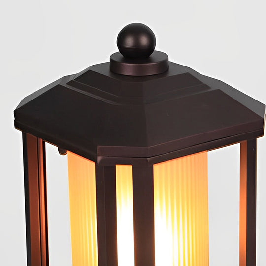 Retro Rose Gold Outdoor Pillar Lamp – Aluminum Waterproof Post Light