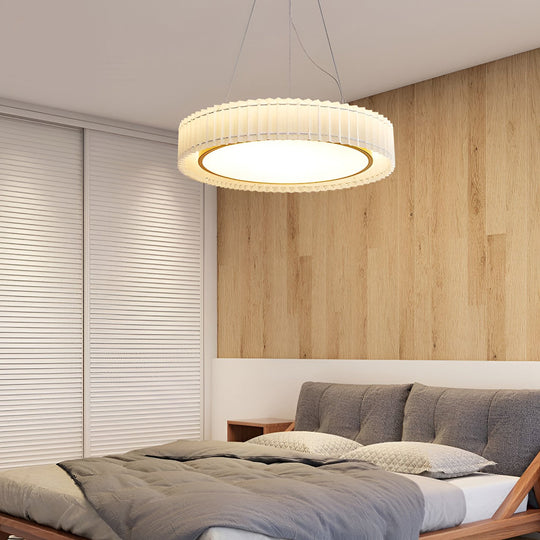 Circular Pleated 3-Step Dimming LED Nordic Ceiling Light Chandelier