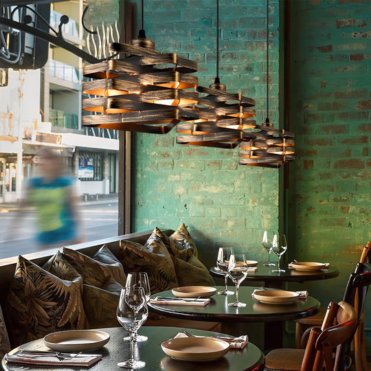 Antique Iron Interwoven Design Pendant Light